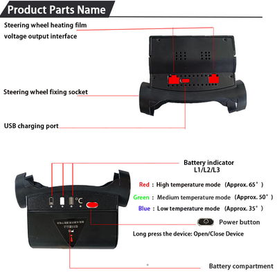 High Quality Rechargeable Graphene Heated Steering Wheel Cover Set Portable Steering Wheel Warmer Gift Set