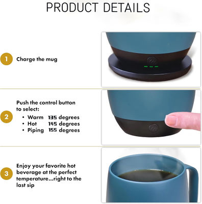 Portable Digital Style Factory-Designed Self-Heating Drinkware Temperature-Controlled Direct Drinking Coffee Mug Travel Wireless