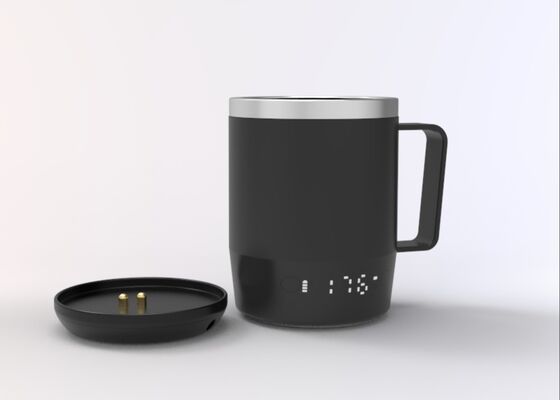 Portable Smart Mug With Digital Temperature Control Rechargeable Battery Led Display And Spill Resistant Lid For Convenient