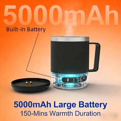 Portable Stainless Steel Led Digital Temperature-Controlled Self-Heating Coffee Mug Factory Designed Smart Coffee Mug