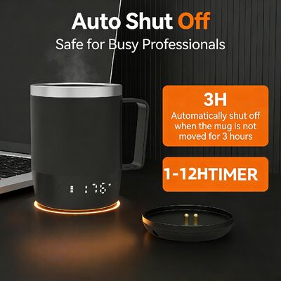 Portable Smart Mug With Digital Temperature Control Rechargeable Battery Led Display And Spill Resistant Lid For Convenient