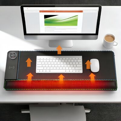 Customize Overheat protection Heated Mouse Pad with Wireless Charging and Wrist Rest Intelligent Heating Mouse Pad
