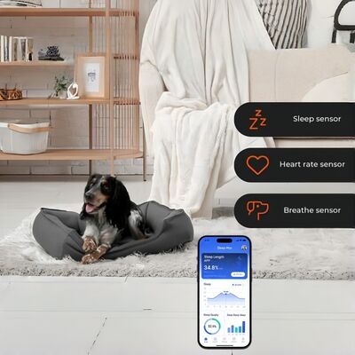 Smart Pet Bed With App Based Real Time Tracking Of Heart Rate Breathing And Sleep Providing Veterinary Grade Health Insights