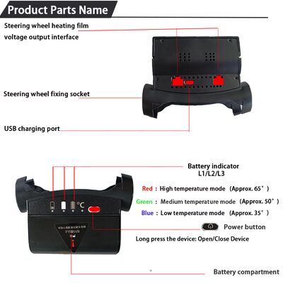 Wholesale Graphene Heated Steering Wheel Cover Quick Heating Leather With Overheat Protection, Non-Slip Grip Set