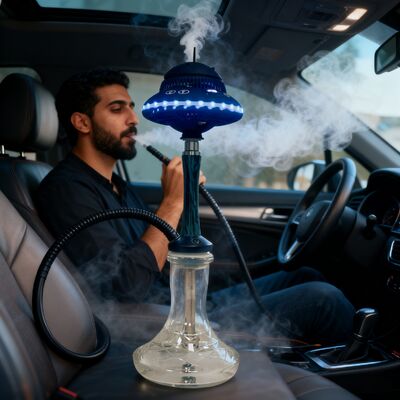 Custom Portable cordless shisha hookah with long lasting battery and vibrant rgb lighting effects ideal for travel and outdoor