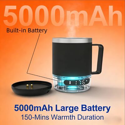Wholesale Portable Self Heating Mug 5000 MAh Battery 18oz Coffee Warmer Rechargeable Self Heating Travel Mug for Office