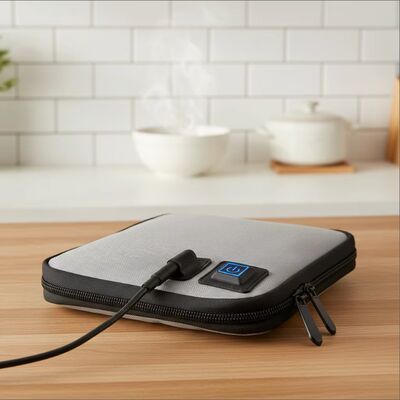 Reusable Electric Lunch Box with Digital Control Non-Stick Inner Pot USB Powered up 1L Capacity for Outdoor Car RV Household Use