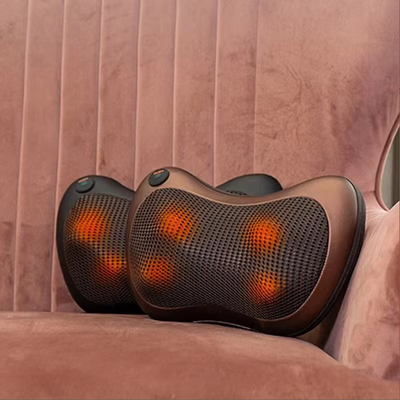 OEM ODM Custom Comfortable Electric Heating Massage Neck Pillow Ergonomic Orthopedic Cervic Contour Head Woven U-shape Airplane