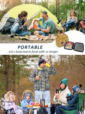 Slim and portable food heating bag with usb power crush proof hard shell designed for flat pouches bento boxes and sandwiches