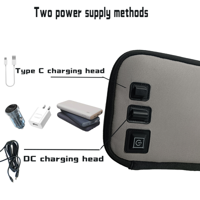 USB powered food heating bag with oxford cloth and food grade insulated lining providing steady mild heating for multiple food containers