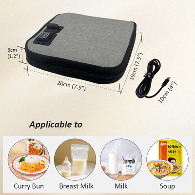Convenient food heating bag with no microwave needed usb powered gentle heat and food safe insulated lining for warm meals