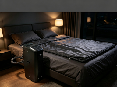 Refrigerated sleeping bag cooling and heating sleeping bag with energy semiconductor compressor technology for year round