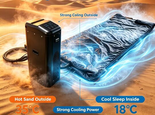 Refrigerated sleeping bag offering cooling heating functions with washable durable surface and comfortable wrapping fit
