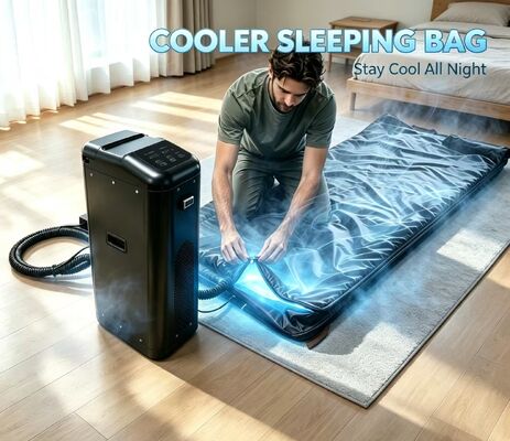 Refrigerated sleeping bag delivering effective heat dissipation in hot weather with compressor cooling system for outdoor