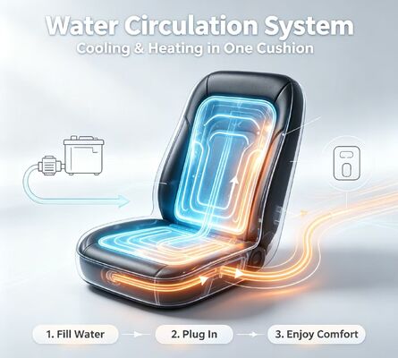 Car water-cooled hot seat cushion operating at standard 12V voltage with total rated power 84W ensuring safe and energy consumption