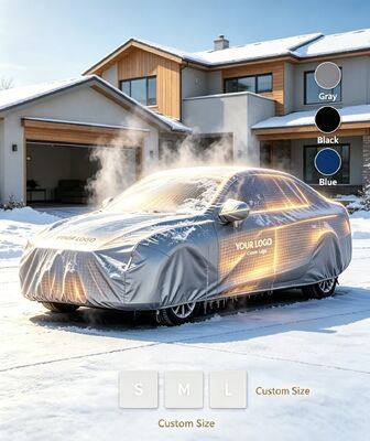 Flexible car heating hood offering heating and protection against snow frost and freezing temperatures for various vehicle types