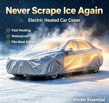 Car heating hood designed to fit closely to vehicle engine compartments ensuring uniform heat distribution and protection