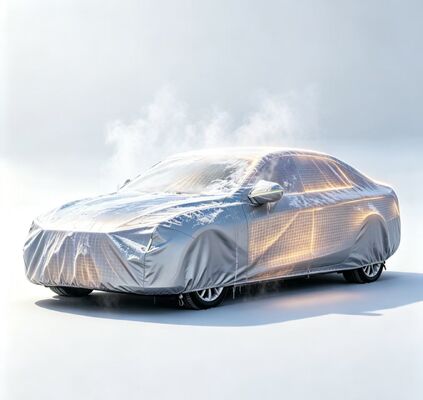 Car heating hood designed to fit closely to vehicle engine compartments ensuring uniform heat distribution and protection