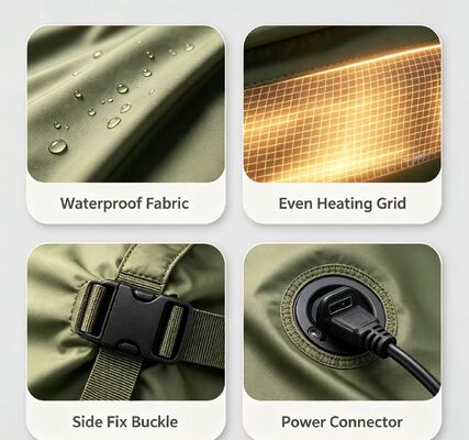 Car heating hood constructed with durable materials and heating wire ensuring excellent heating efficiency and protection