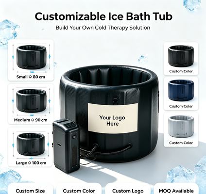 Portable inflatable ice bath tub with lightweight design and easy transport suitable for indoor outdoor cold plunge therapy