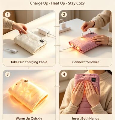 USB rechargeable Hand Warmer with soft crystal fabric compact portable design ideal for office outdoor and travel providing steady gentle warmth