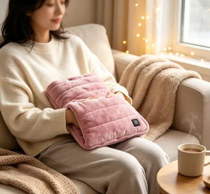 USB rechargeable Hand Warmer with soft crystal fabric compact portable design ideal for office outdoor and travel providing steady gentle warmth