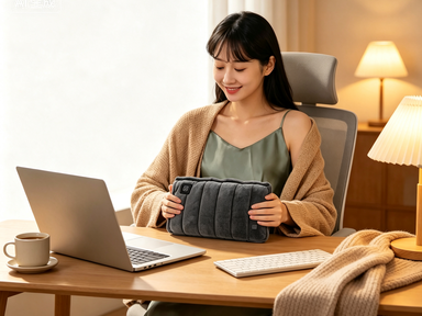USB rechargeable Hand Warmer with soft crystal fabric compact portable design ideal for office outdoor and travel providing steady gentle warmth