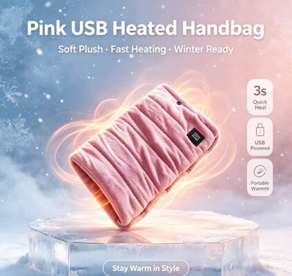 USB rechargeable Hand Warmer with soft crystal fabric compact portable design ideal for office outdoor and travel providing steady gentle warmth