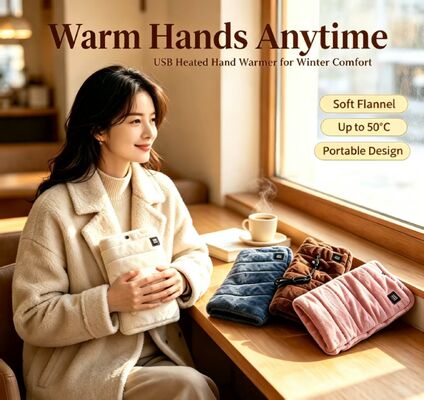 Soft fabric Hand Warmer delivering steady warmth powered by USB low voltage charging perfect for cold weather commuting office and outdoor