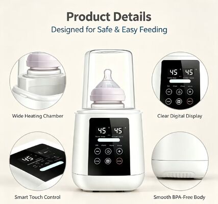 Baby Bottle Warmer Offering Multiple Heating Modes Including Steam and Warm Milk Functions with User Friendly Controls