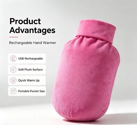 Rechargeable Bucket Shape Electric Hand Warmer, Crystal Ultra Soft Skin Friendly Cover, Fast Heating Portable Heating Pouch for Cold Weather