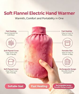 Rechargeable Bucket Shape Electric Hand Warmer, Crystal Ultra Soft Skin Friendly Cover, Fast Heating Portable Heating Pouch for Cold Weather