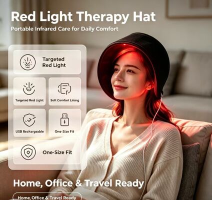 Red Light Therapy Cap, Graphene Film Thermal Heat Cap, Fast Heating Far-Infrared USB Charging Hair Care Cap