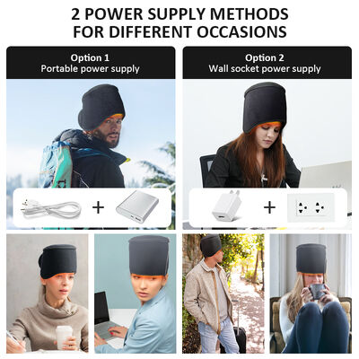 Graphene infrared thermal cap, USB charging fast heating red light treatment cap, household scalp care outdoor wearable hair care heating cap