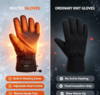 Electric Heated Gloves, Graphene Sheet Battery Powered 5V Heating Gloves, 40-65℃ Adjustable Windproof Waterproof Thermal Warm Gloves for Skiing Cycling Camping Working