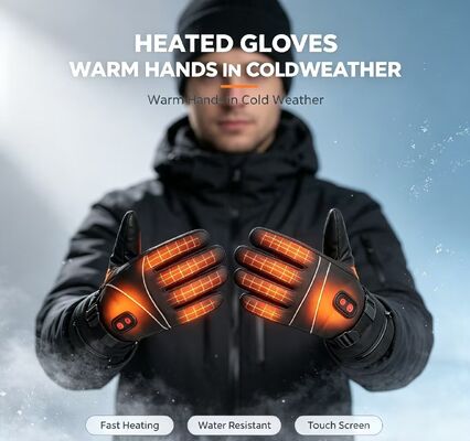Graphene Sheet Electric Warm Gloves 5V Battery Operated Thermal Heating Gloves, Adjustable Temp Windproof Waterproof Heated Hand Warmers for Outdoor Sports Ski Cycling