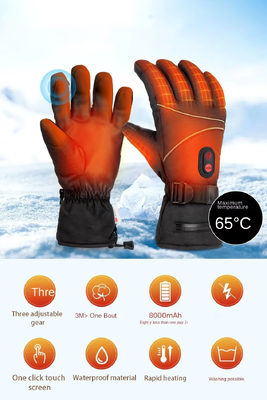 Graphene Sheet Electric Warm Gloves 5V Battery Operated Thermal Heating Gloves, Adjustable Temp Windproof Waterproof Heated Hand Warmers for Outdoor Sports Ski Cycling