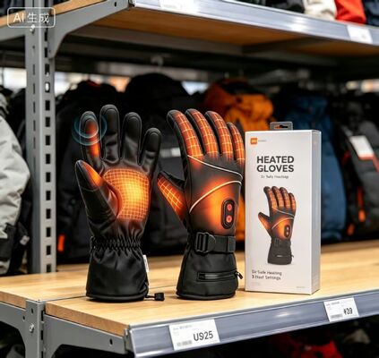 Battery Powered Electric Heated Gloves Graphene Thermal Heating Gloves 40-65℃ Adjustable Windproof Waterproof Heated Hand Warmers Unisex Winter Gloves for Ski Cycling Motorcycle Outdoor Sports