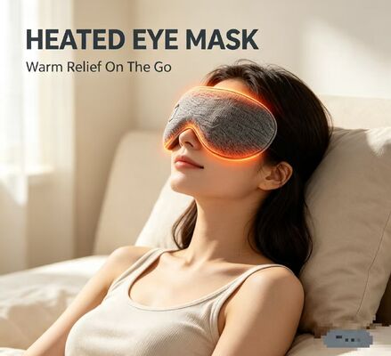Adjustable Temperature Heated Eye Mask | Super Soft PU Portable Fast Heating Eye Mask 1000mAh Battery for Eye Fatigue Relief