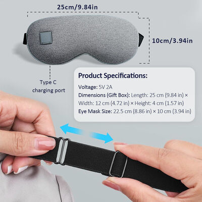 Adjustable Temperature Heated Eye Mask | Super Soft PU Portable Fast Heating Eye Mask 1000mAh Battery for Eye Fatigue Relief
