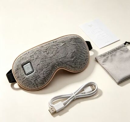 Unisex Heated Eye Mask, USB Rechargeable Soft Knit Fabric Thermal Eye Mask, Adjustable Temperature Warm Compress Eye Mask to Relieve Eye Fatigue for Men Women Home Office Travel