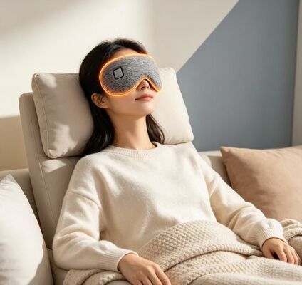 Unisex Heated Eye Mask, USB Rechargeable Soft Knit Fabric Thermal Eye Mask, Adjustable Temperature Warm Compress Eye Mask to Relieve Eye Fatigue for Men Women Home Office Travel