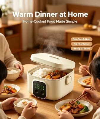Home Electric Heating Lunch Box, Mini Portable Food Warmer, 304 Stainless SteelFast Heat, Space Saving for Household Family Dining