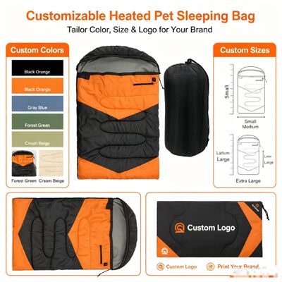 Custom OEM ODM Heated Dog Sleeping Bag 3‑Level Adjustable Temperature, Private Label Hollow Cotton Pet Sleeping Bag 71*108cm, Custom Logo & Packaging for Camping Travel Home Outdoor, CE FCC Certified