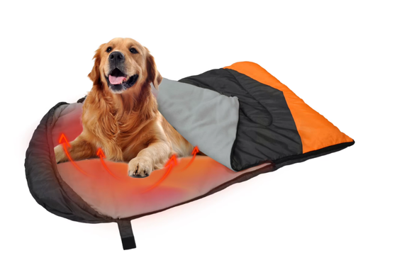 Compact Easy‑to‑Store Heated Dog Sleeping Bag, Lightweight 0.93kg Foldable Pet Sleeping Bag for Small Medium Various Dog Breeds, Perfect for home and Cold Weather Outdoor Activities