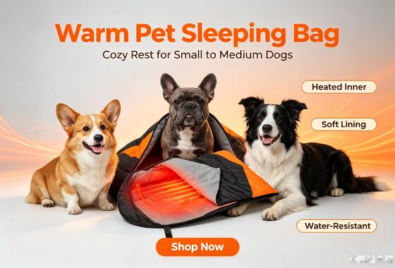 Water‑Resistant & Scratch‑Proof Heated Dog Sleeping Bag, 3‑Level Adjustable Temperature Durable Polyester Pet Sleeping Bag for Multiple Dog Breeds, Hollow Cotton Fitting for Winter Snow Wind