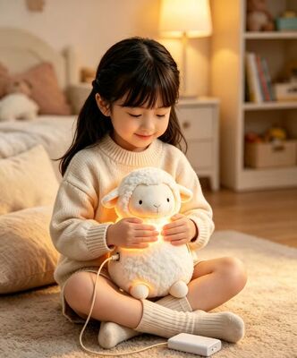Adorable Sheep‑Shaped USB Powered Heating Pad,3‑Tier 40‑60℃ Temperature Control,Soft Skin‑Friendly Polyester,Kid‑Safe for Home Daily Use,Portable On‑the‑Go Hand Warmer with 6‑8H Runtime