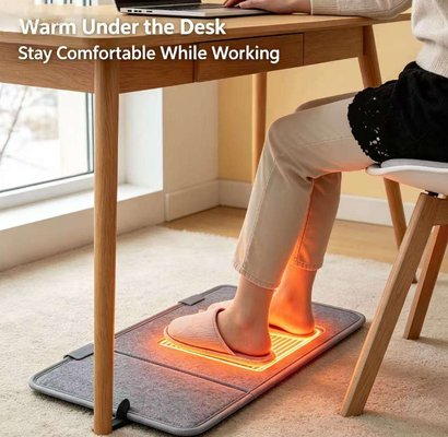 Custom Size Electric Heated Windproof Warm Foot Plate 220V 165W, 3-Speed Adjustable Waterproof Foot Heating Mat for Indoor Warming
