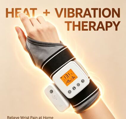 USB Rechargeable Heated Wrist Brace with Vibration Massage, 3 Temp & Timer Settings, Heating Wrist Wrap for Carpal Tunnel Arthritis Wrist Support