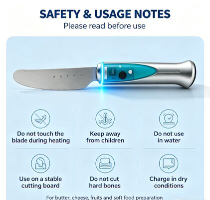 Wholesale Intelligent Butter Heating Knife, Touch Sensing Waterproof Stainless Steel Electric Butter Cutter, CE FCC RoHS, Support OEM ODM Custom Logo